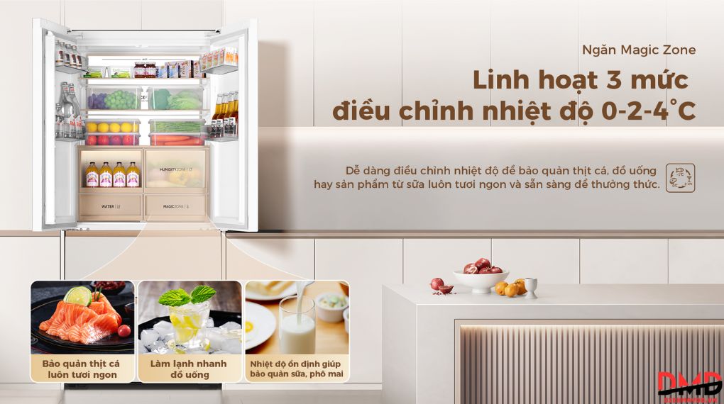 Tủ lạnh Aqua Inverter 515 lít Multi Door AQR-MA590XA(MC)U1