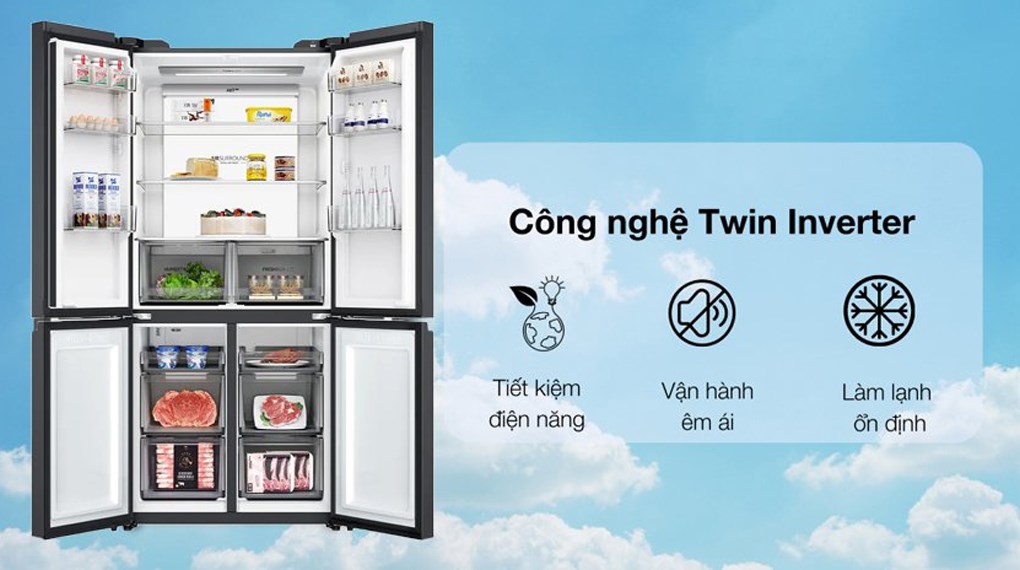Tủ lạnh Aqua Inverter 660 lít AQR-M727XA(GB)U1