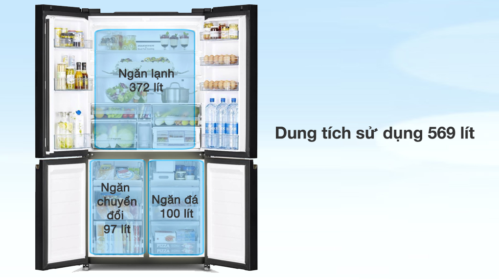 Tủ lạnh Hitachi Inverter 569 lít R-WB640VGV0 GMG