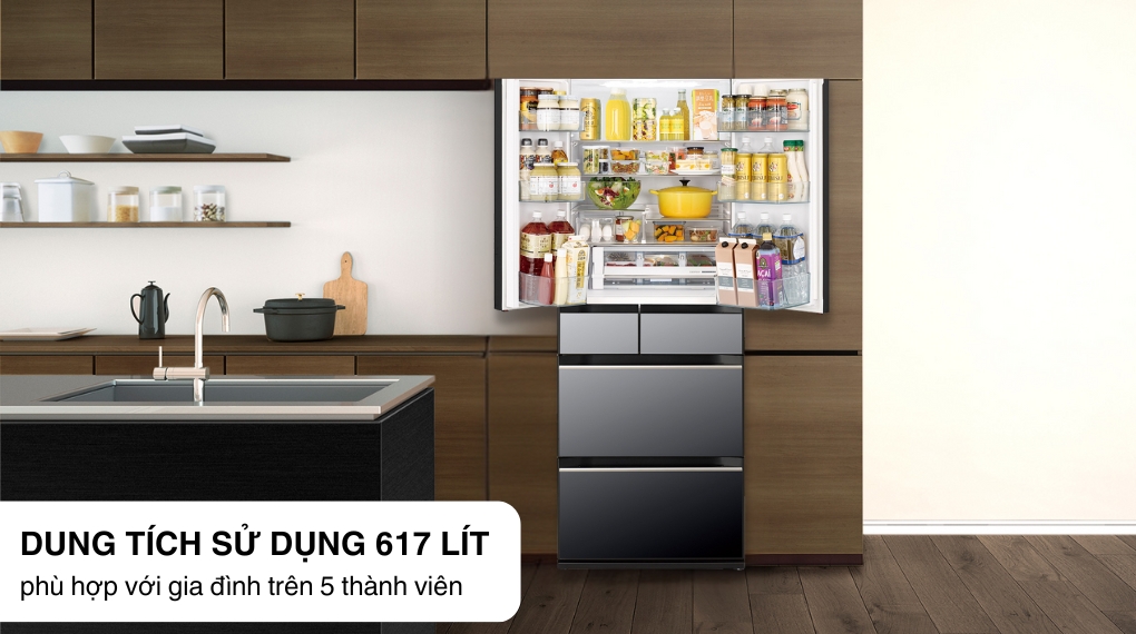 Tủ lạnh Hitachi Inverter 617 lít R-HW620RV XK