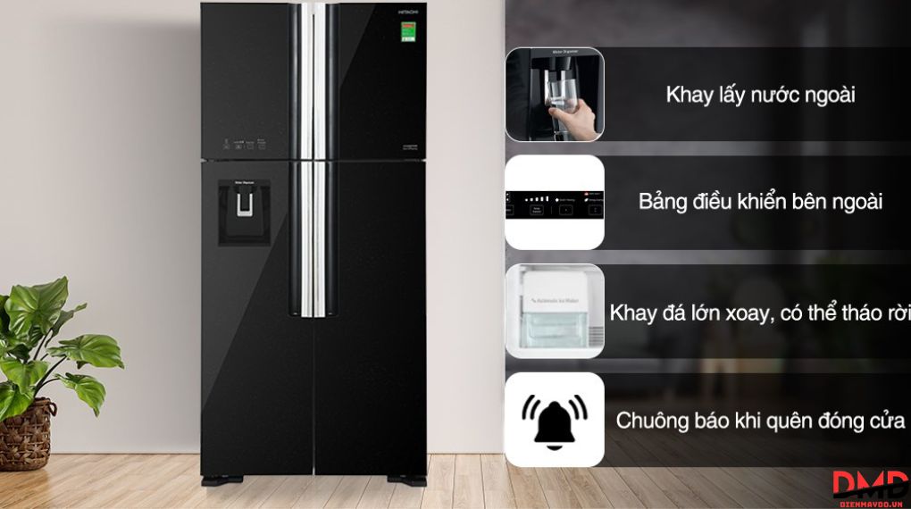 Tủ lạnh Hitachi Inverter Multi Door 540 lít R-FW690PGV7 GBK