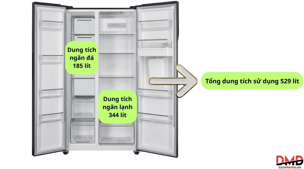 Tủ lạnh Hitachi Inverter Side By Side 529 lít HRSN9563DWDXVN