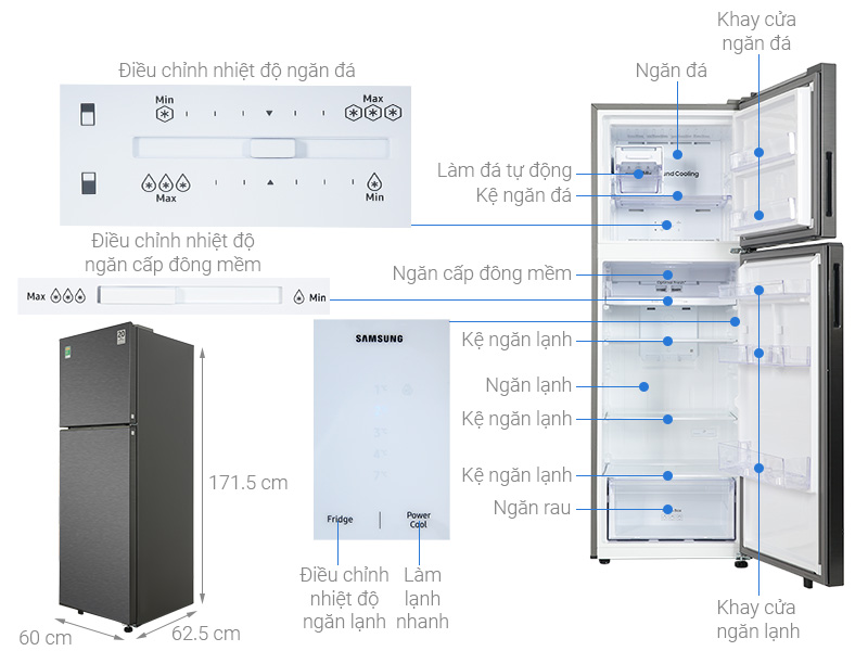 Tủ lạnh Samsung Inverter 305 lít RT31CG5424B1SV