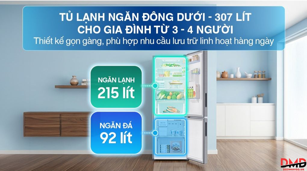 Tủ lạnh Samsung Inverter 307 lít RB30N4190S9/SV