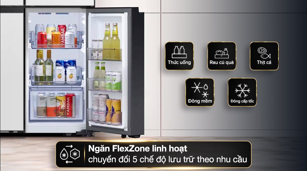 Tủ lạnh Samsung Inverter 636 lít Bespoke RF65DB990012SV