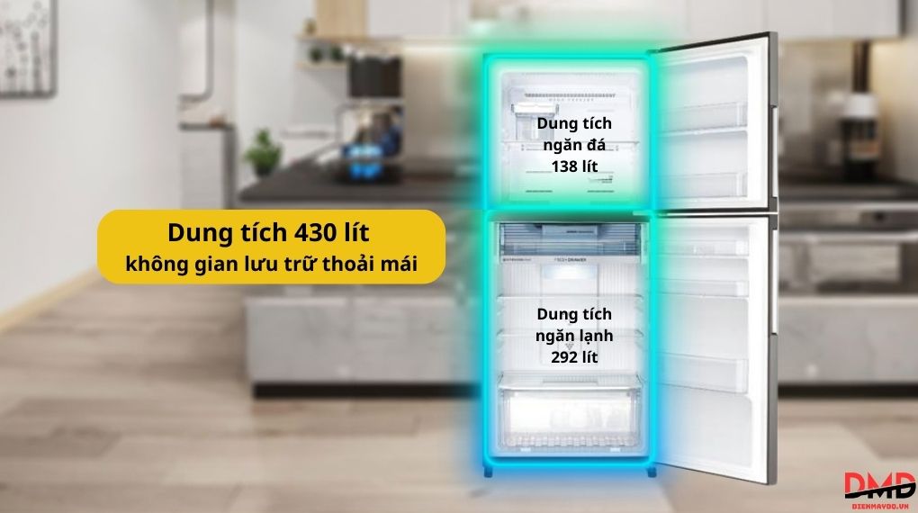 Tủ lạnh Sharp Inverter 430 lít SJ-XP470AE-DS