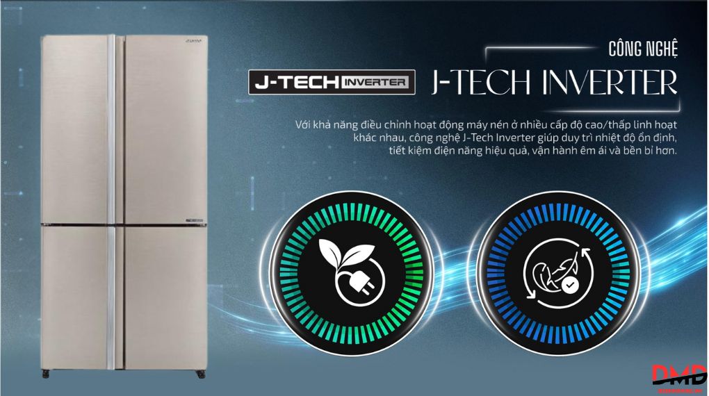 Tủ lạnh Sharp Inverter Multi Door 525 lít SJ-FX610V-SL