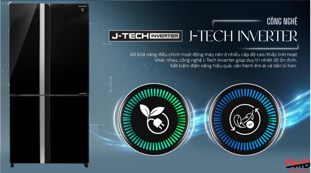 Tủ lạnh Sharp Inverter Multi Door 611 lít SJ-FXPI700VG-BK