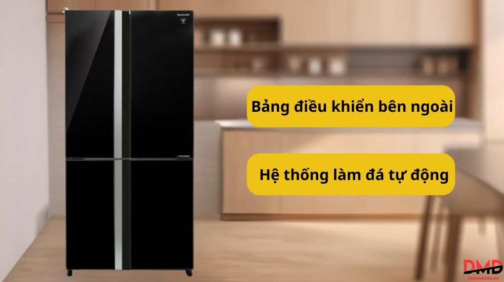 Tủ lạnh Sharp Inverter Multi Door 611 lít SJ-FXPI700VG-BK