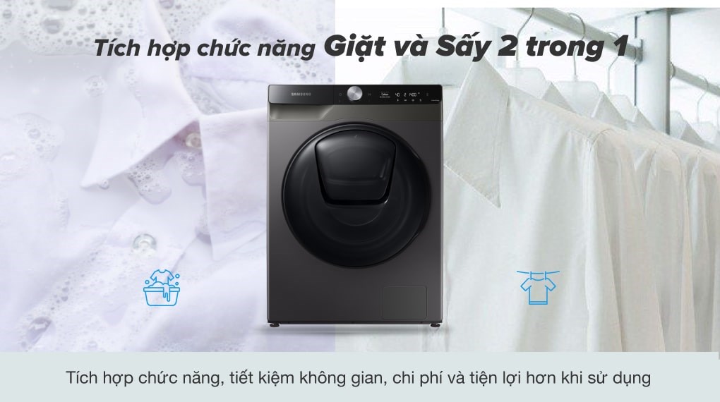 Máy giặt sấy Samsung Addwash Inverter 9.5 kg WD95T754DBX/SV