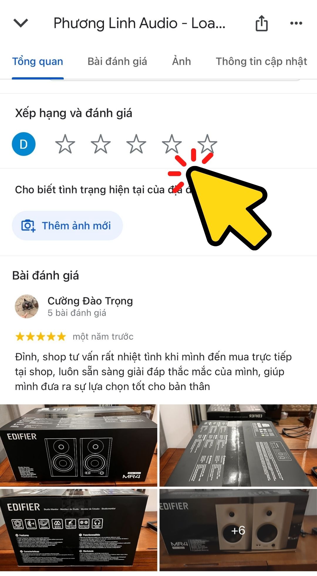 Đánh giá 5 sao trên google map để nhận giảm giá