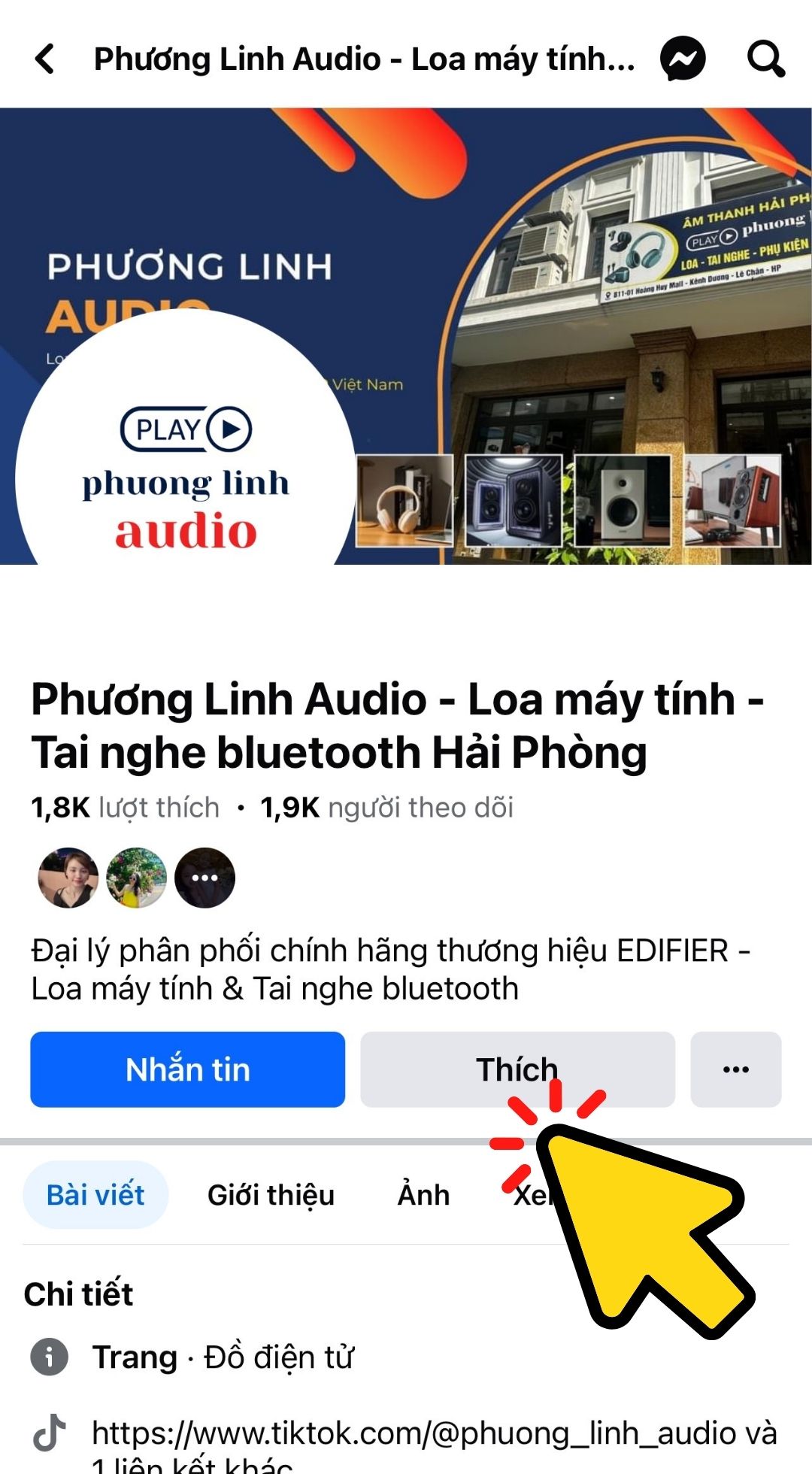 Like Fanpage nhận ngay giảm giá