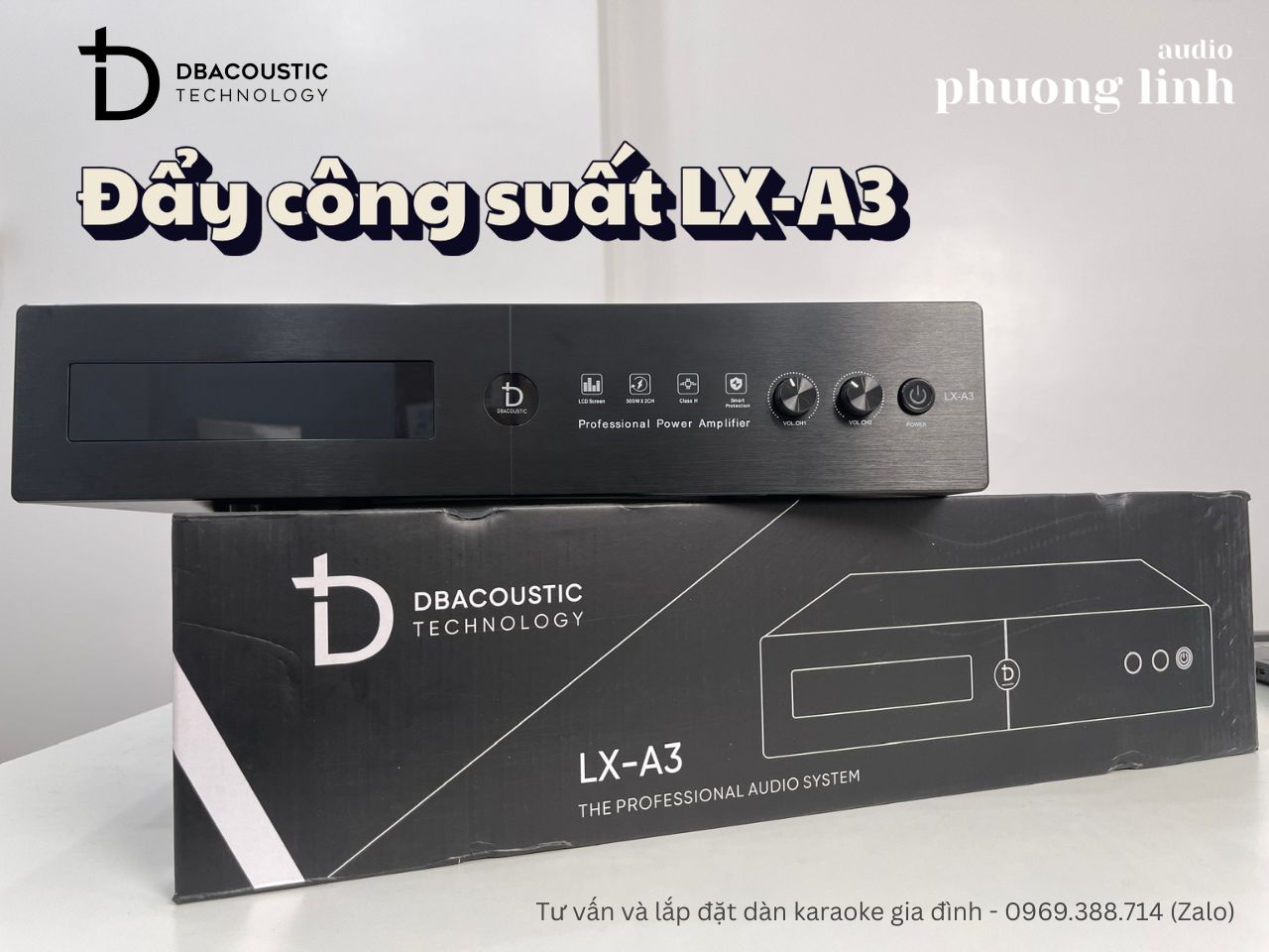 Cục đẩy công suất 2 kênh DBacoustic LX-A3 mạch Class H hiệu suất cao.