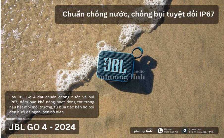 JBL GO 4 Chuẩn chống nước, chống bụi tuyệt đối IP67