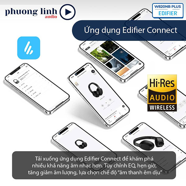 Tai nghe không dây tùy chỉnh EQ qua ứng dụng Edifier Connect