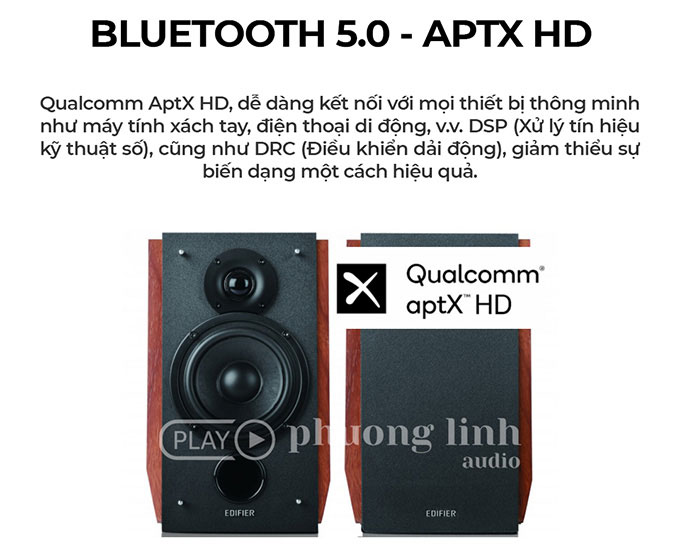 Edifier R1700BTs âm thanh chất lượng cao với Bluetooth 5.0 aptX HD