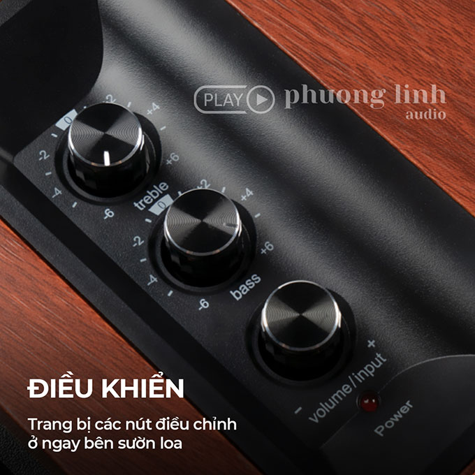 Edifier R1700BTs điều khiển cạnh loa dễ dàng hơn