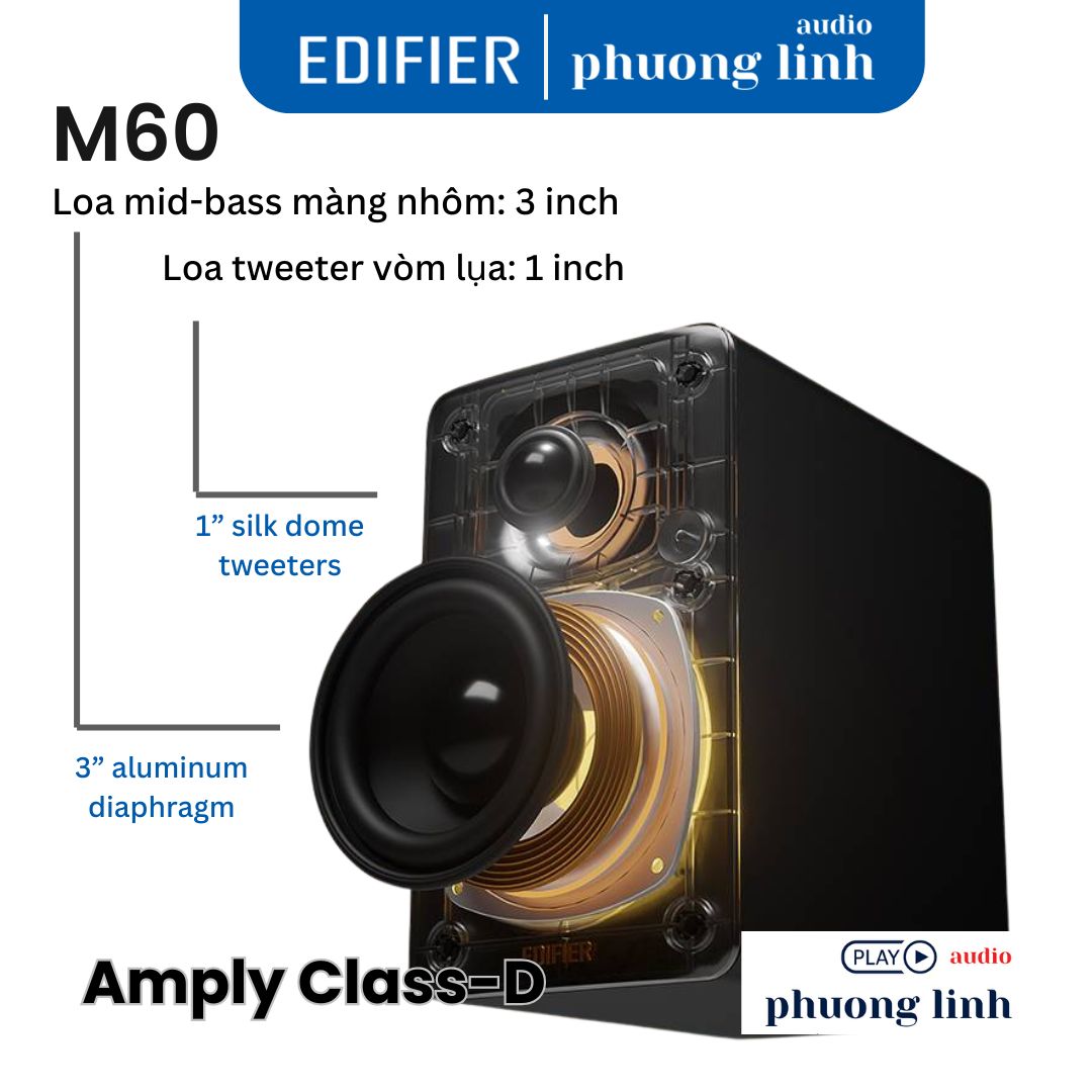Loa Edifier M60 Công nghệ Class-D đỉnh cao, driver chất lượng cao