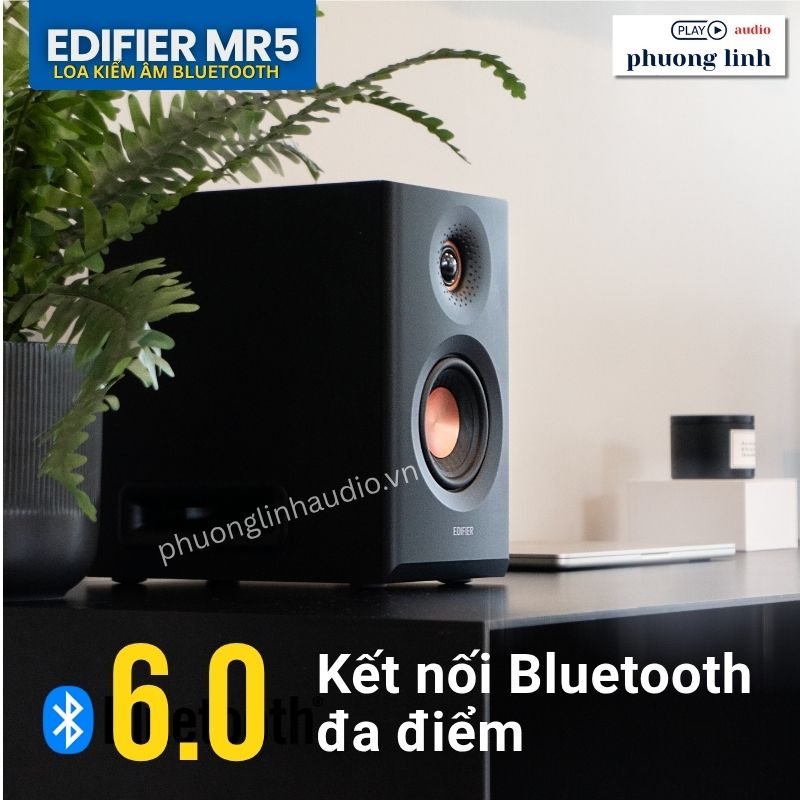 Kết nối Bluetooth V6.0 ổn định với tính năng ghép nối nhiều thiết bị cùng lúc với Edifier MR5