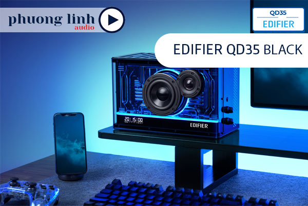 Loa Edifier QD35 đen decor bàn máy tính
