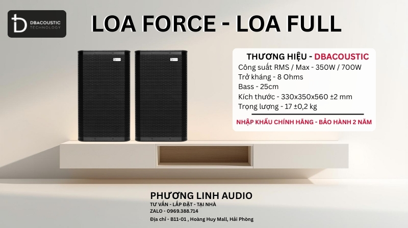 Loa DBAcoustic Force 10 bass 25" mạnh mẽ, phủ âm hoàn hảo.