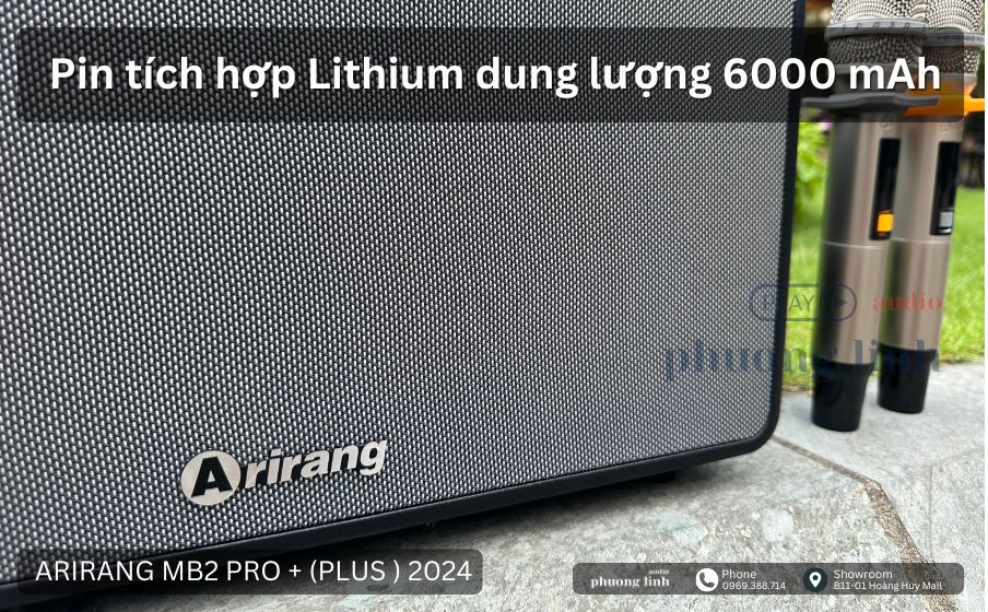 Arirang MB2 Pro Plus sử dụng pin Lithium dung lượng 6000 mAh