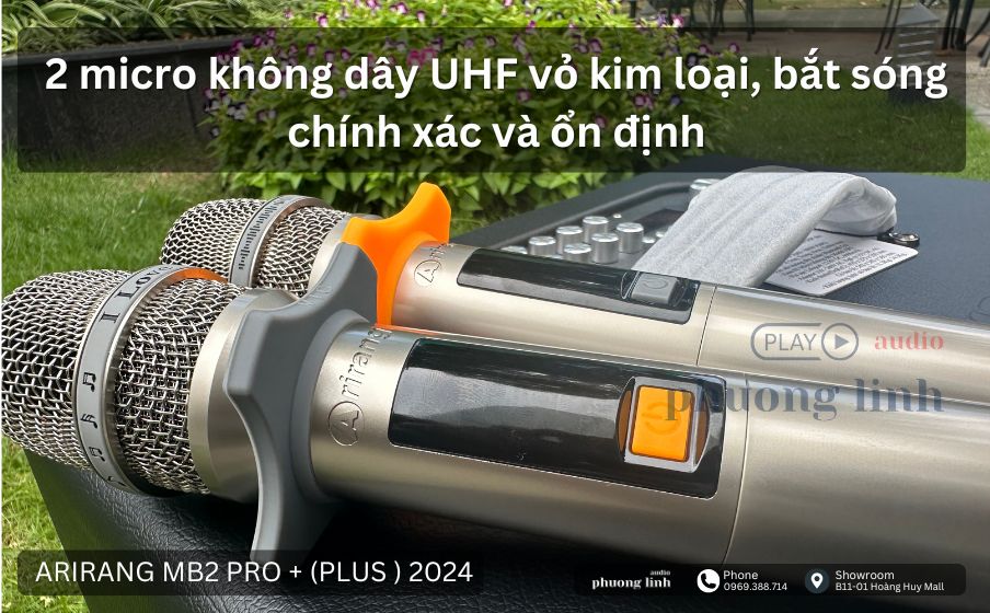 Nâng cấp 2 micro không dây UHF vỏ kim loại