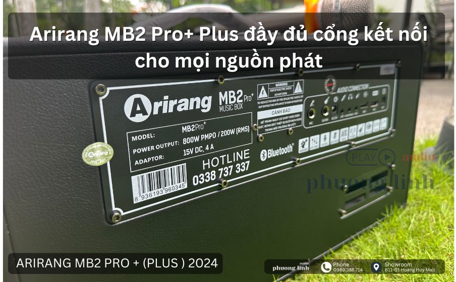 Loa Arirang MB2 Pro+ Plus đầy đủ cổng kết nối cho mọi nguồn phát