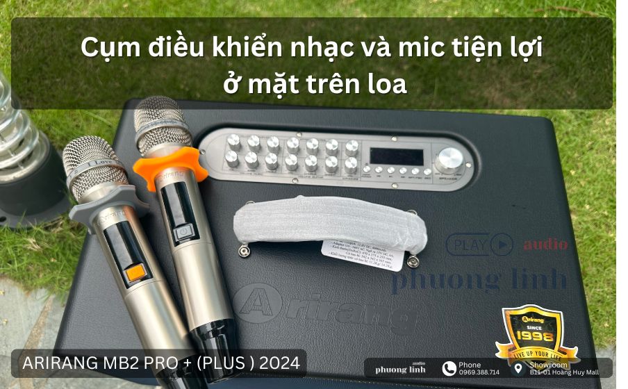 MB2 PRO Plus Cụm điều khiển nhạc và mic tiện lợi ở mặt trên loa