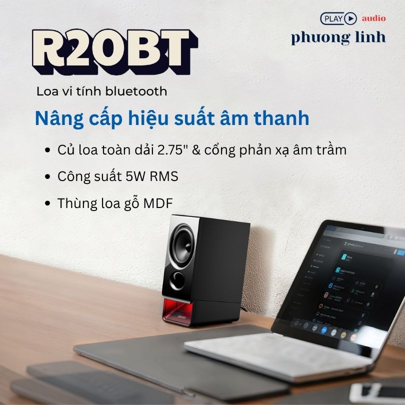 Củ loa 2.75 inch trên Loa R20bt tái tạo âm thanh chi tiết
