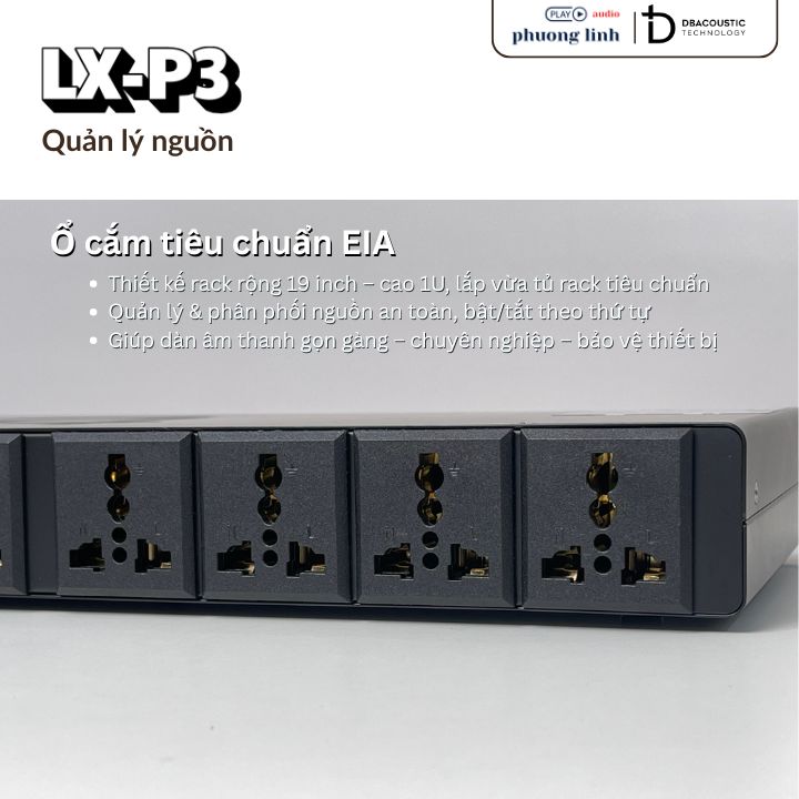 Quản Lý Nguồn LX-P3 Với Ổ Cắm chuẩn EIA