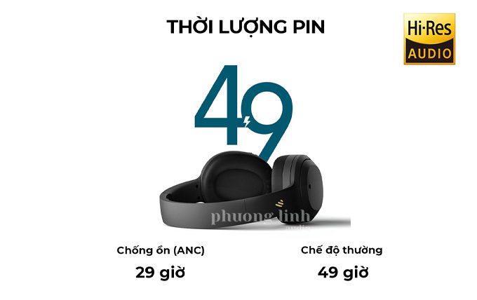 Tai nghe bluetooth Edifier W820NB thời lượng pin rất tốt