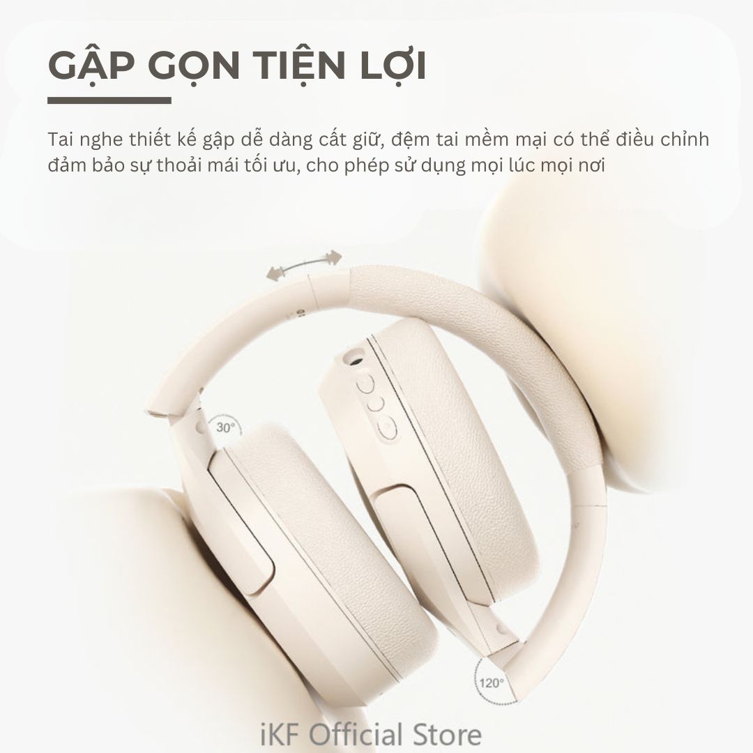 Nhẹ, gập gọn, đệm tai êm ái – iKF King là lựa chọn hoàn hảo cho ngày dài năng động!