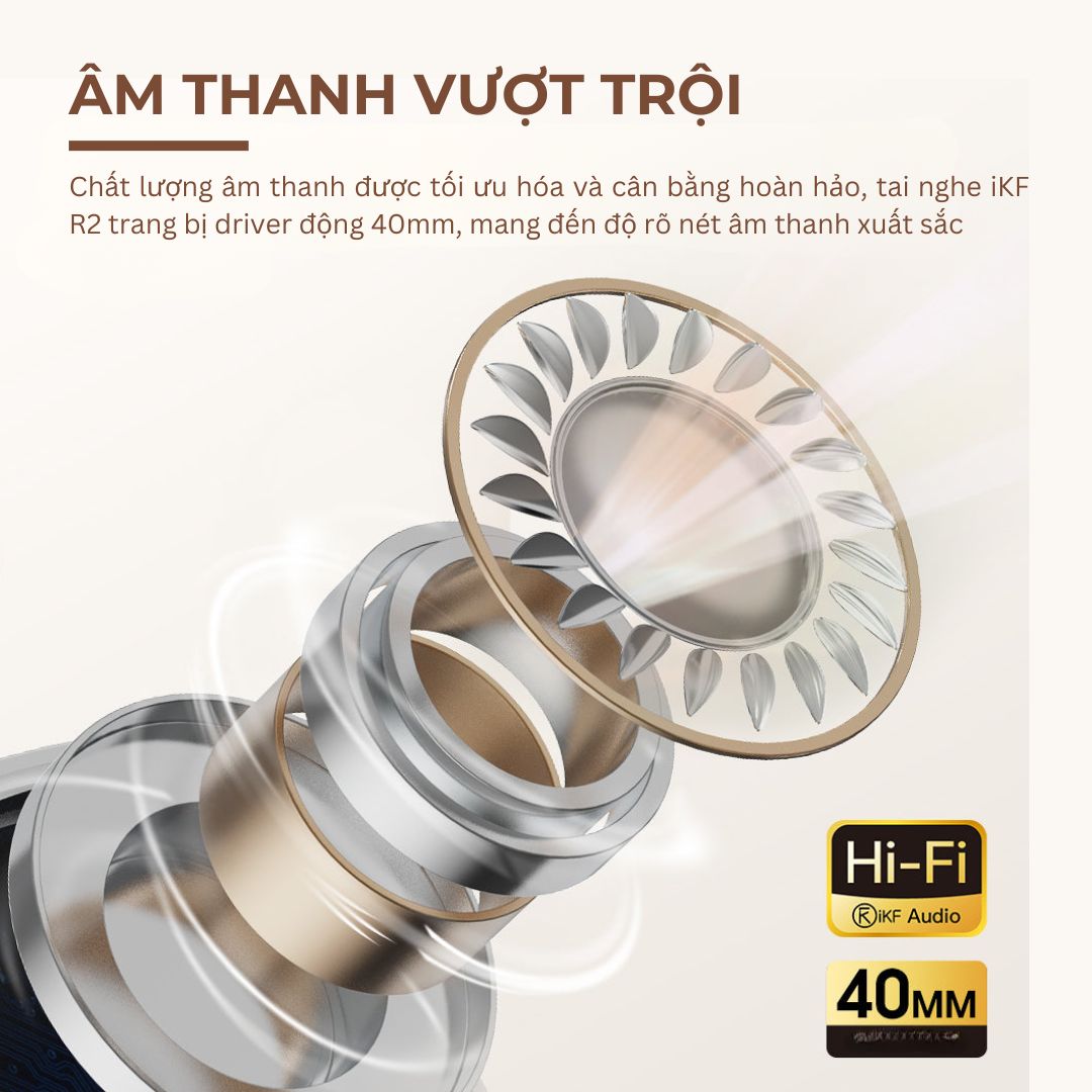 iKF R2 – Driver 40mm mang đến trải nghiệm nghe nhạc sống động