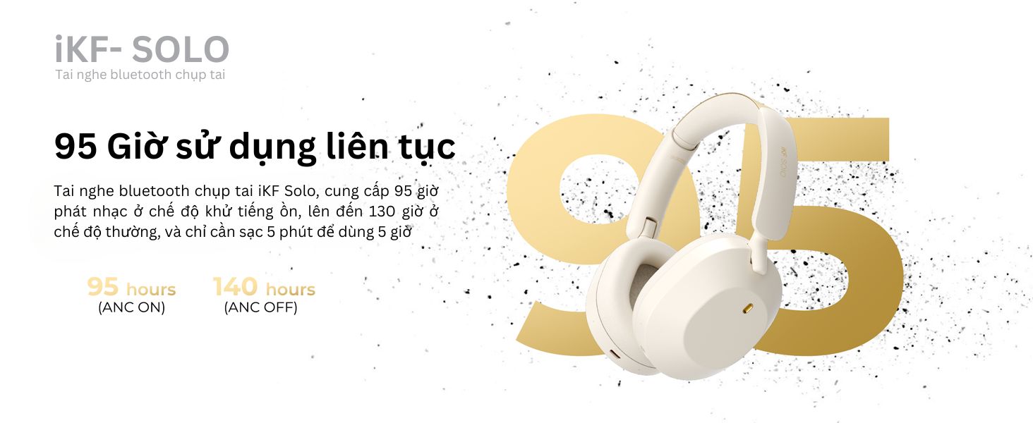 Tai nghe bluetooth iKF Solo 130 giờ phát nhạc