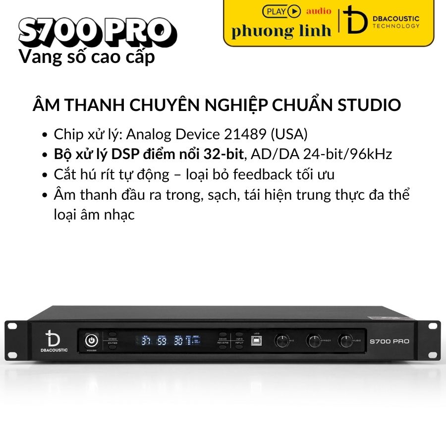 Vang số S700 Pro tích hợp chip DSP USA xử lý âm thanh
