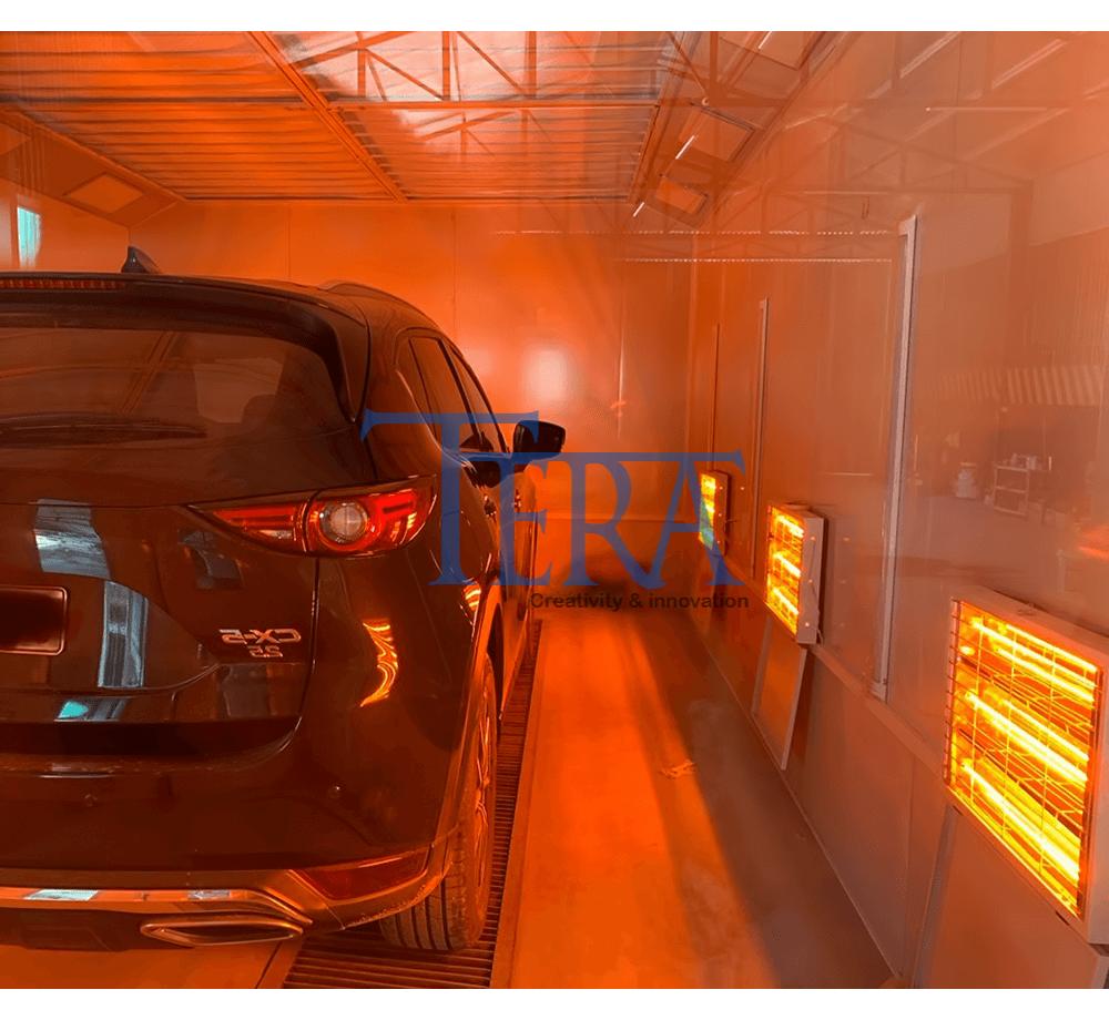 Khoảng cách lắp đặt đèn sấy hồng ngoại khi sấy sơn tĩnh điện và mực in