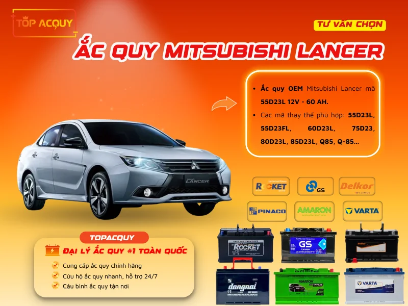 Tư vấn chọn Ắc quy Mitsubishi Lancer