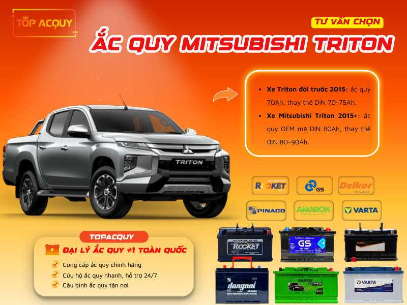 Ắc quy Mitsubishi Triton 2