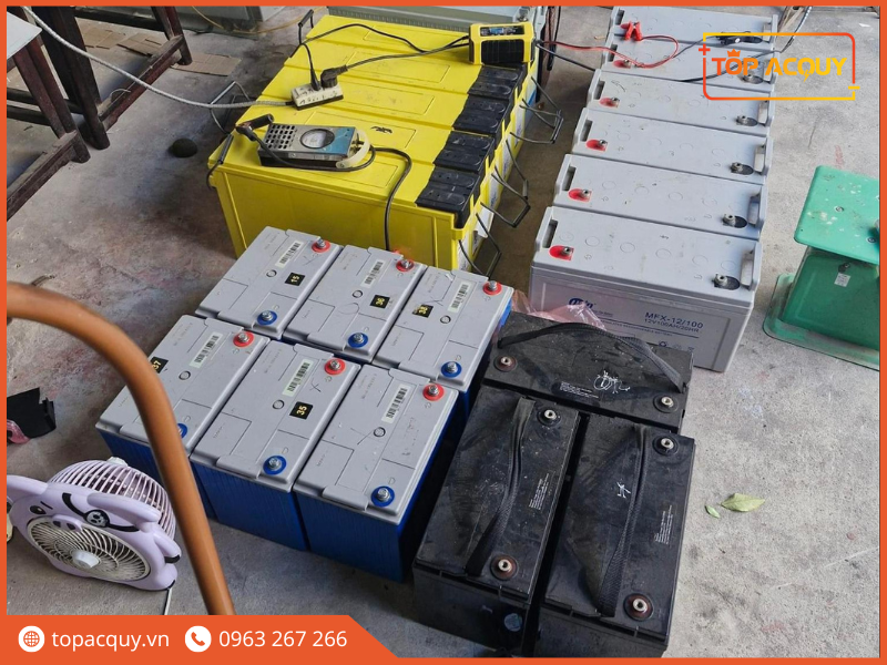 bình ắc quy 12V 100Ah cũ từ TOPACQUY