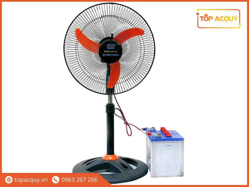 bình ắc quy chạy quạt điện