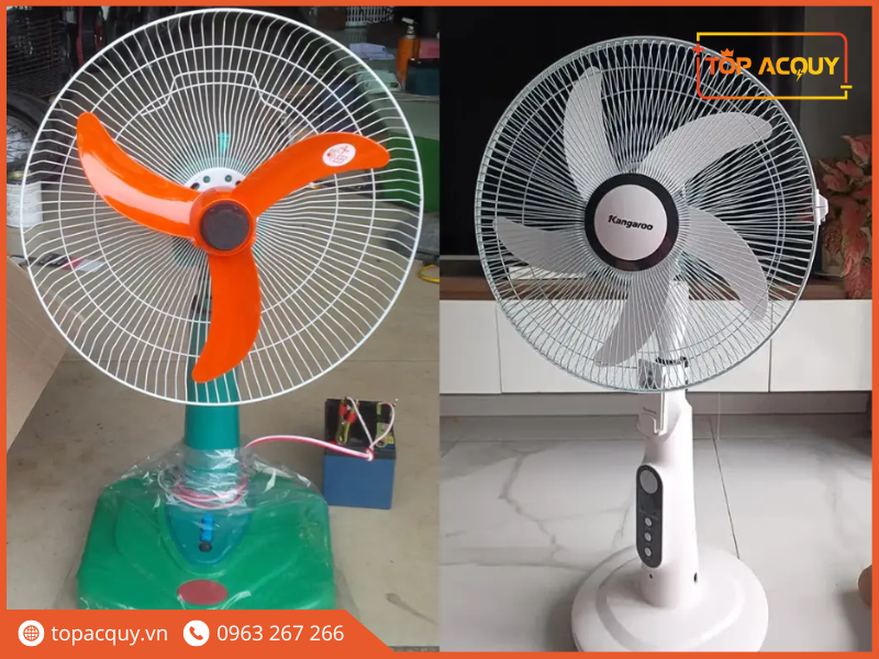 bình ắc quy chạy quạt điện