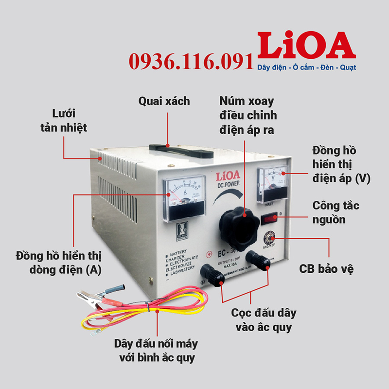 cách sạc bình ắc quy