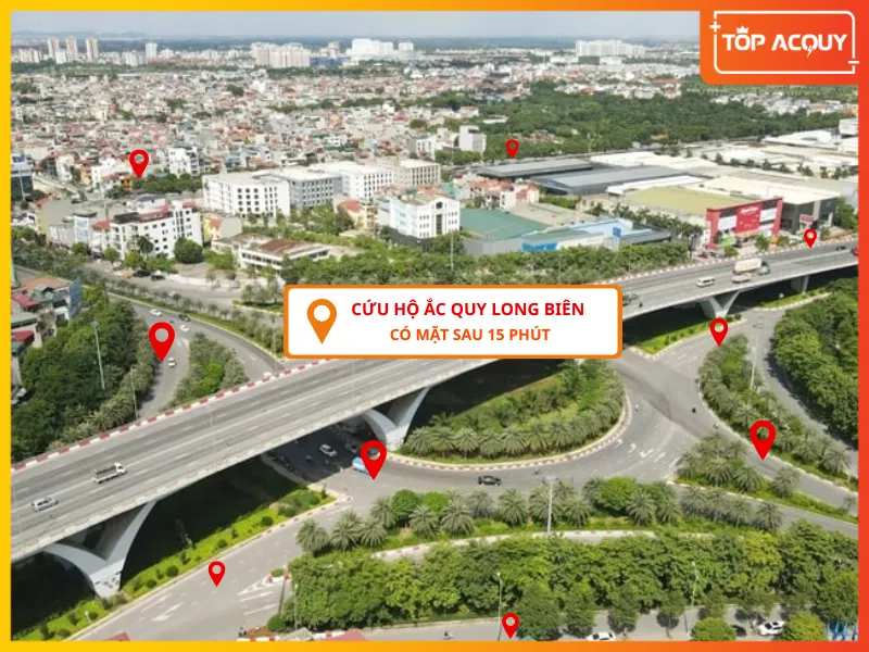 Topacquy cứu hộ ắc quy Long Biên có mặt sau 15 phút