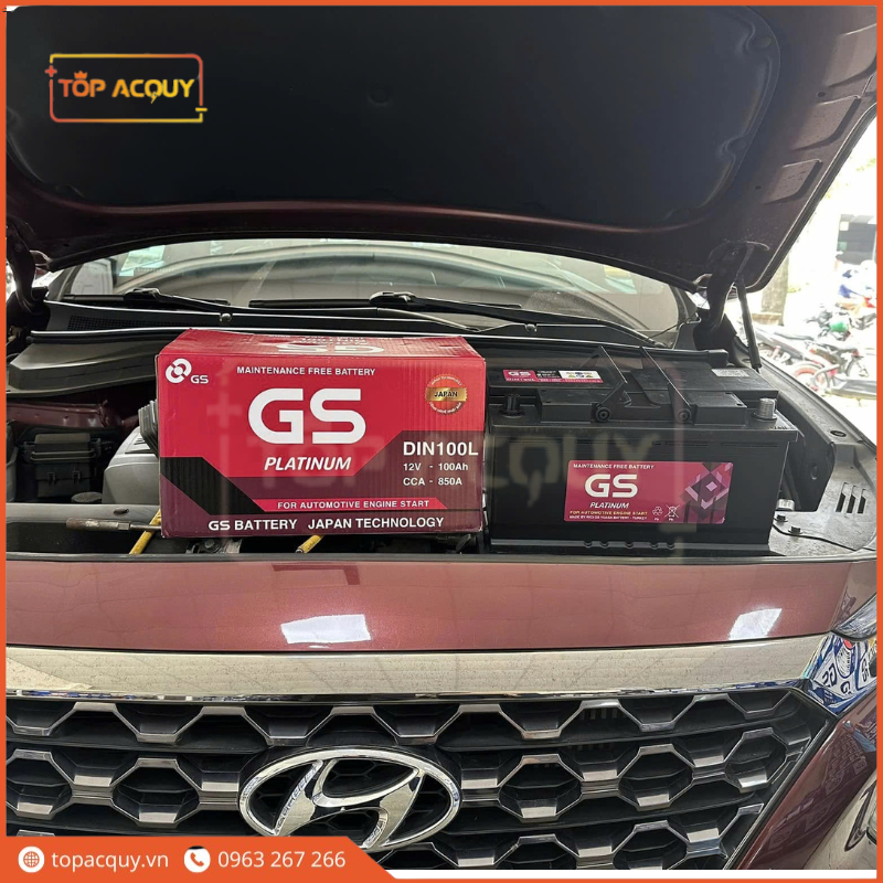 Thay bình ắc quy GS DIN100L 12V 100AH đúng cách