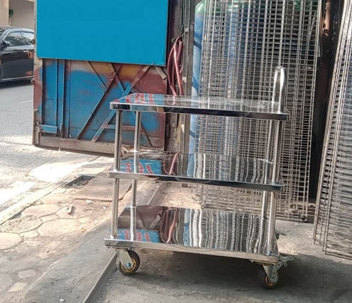 Đơn vị cung cấp xe kéo hàng inox 2 3 4 tầng ở Bắc Giang