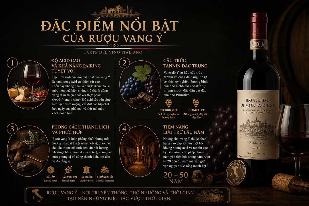 Đặc điểm rượu vang Ý