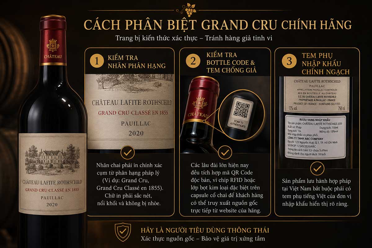 Phân biết vang Grand Cru chính hãng