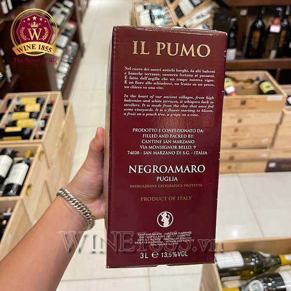 Rượu Vang Bịch IL Pumo Negroamaro BIB 3L