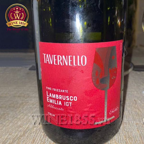Rượu Vang Sủi Tavernello Lambrusco Emilia IGT (Rosso Amabile) - Ngọt ngào từng giọt, đánh thức vị giác!